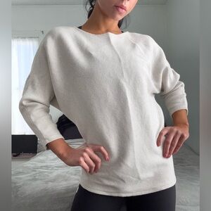 R Label The Reset Sweater Ribbed Pullover Dolman Sleeve Beige Womens Size S